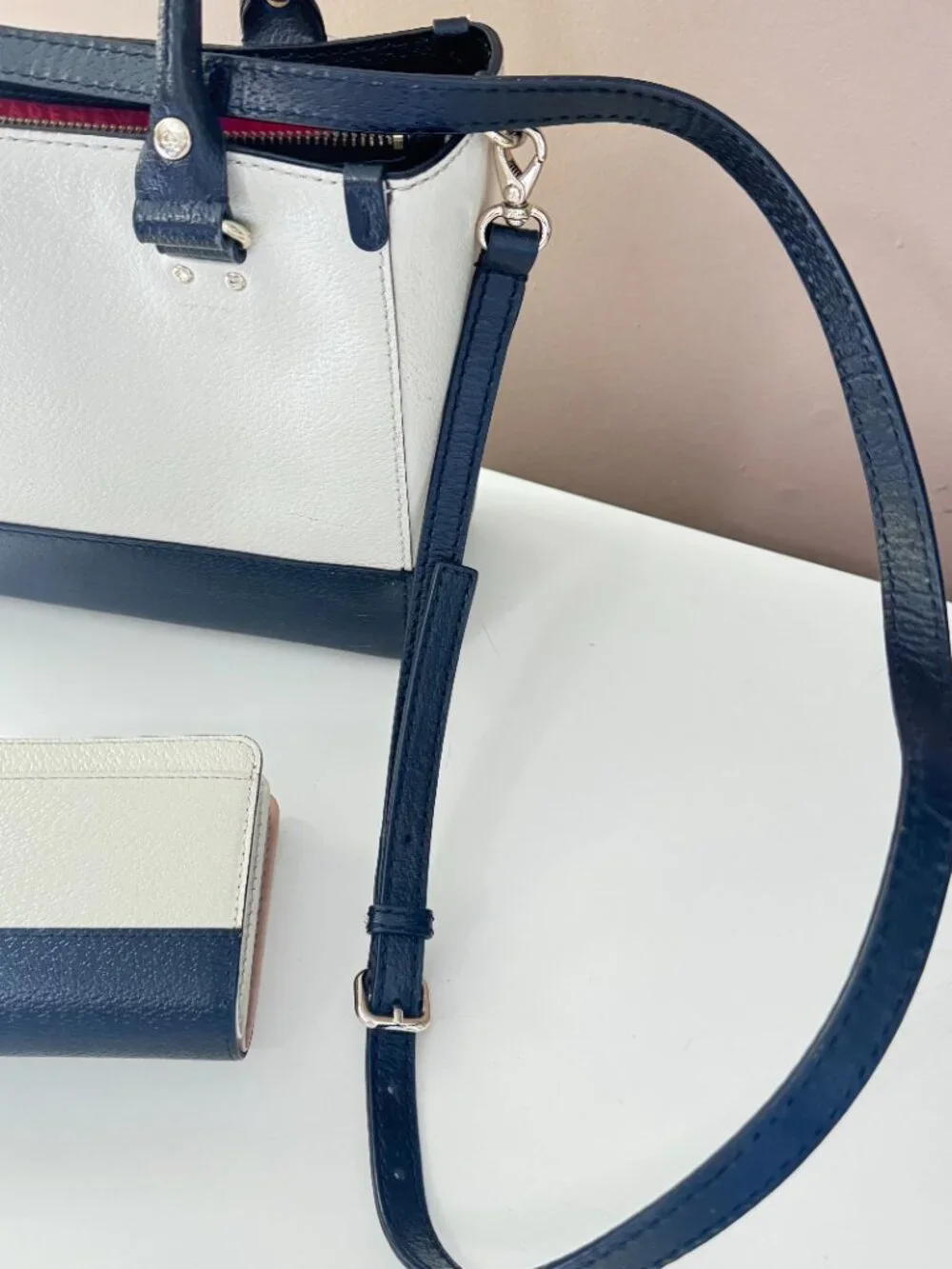 Matching Kate Spade New York Colorblock Pebbled Leather Satchel/Matching Wallet - Picture 4 of 15